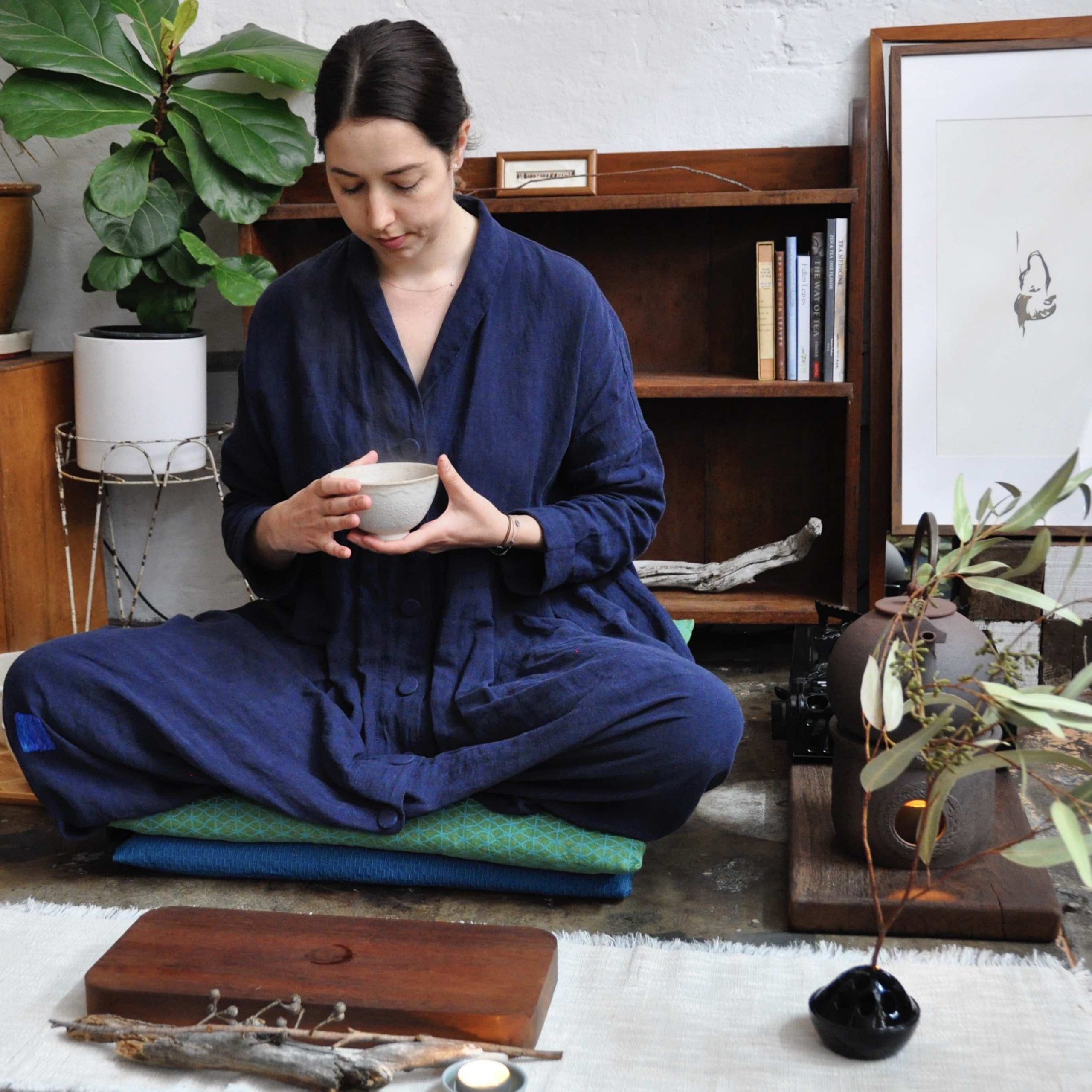 Girl sitting in tea ceremony